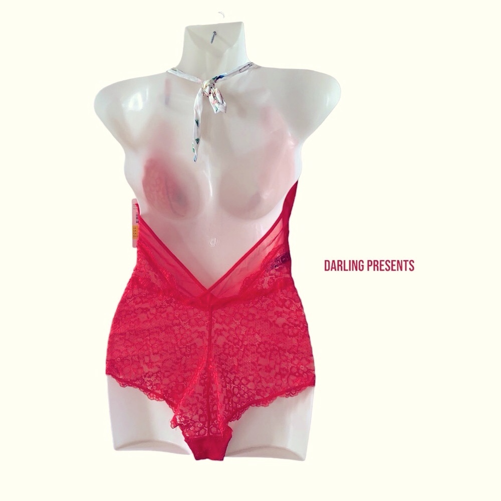 Sam Edelman Lace Bodysuit Women Color Geranium Size M - Picture 3 of 8